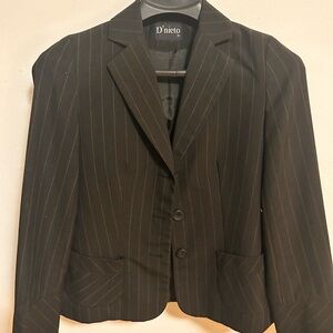 Women's Black Pinstripe Blazer